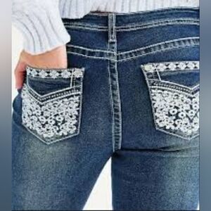 Embroidered Blue Jeans for Women